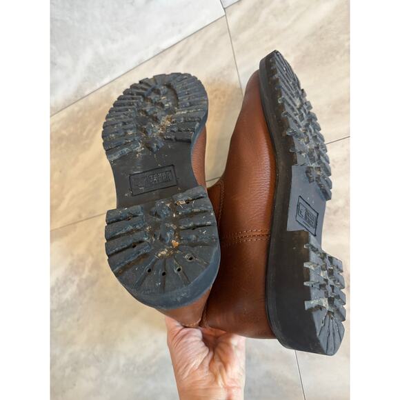 Texas Steer Men’s Brown Leather Work Western Boots Oil Resistant Size 9 Pull On - Picture 7 of 8